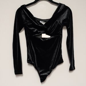 Glamorous Black Velvet Bodysuit